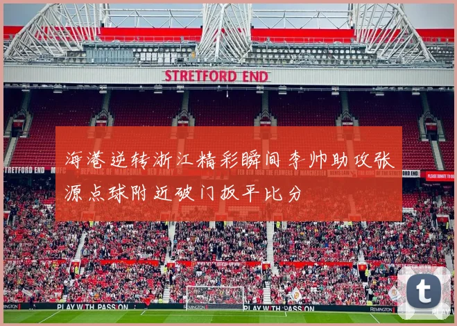 海港逆转浙江精彩瞬间李帅助攻张源点球附近破门扳平比分